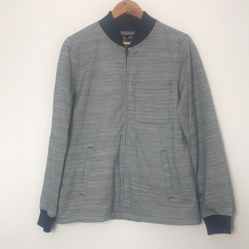 Indigo Star Madison, jacket bomber spaced dyed twill, zipper, size small